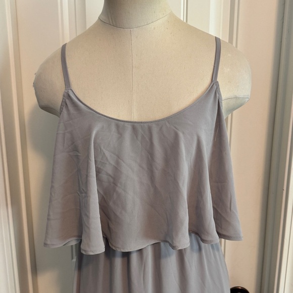 Show Me Your Mumu Small Caitlin Ruffle Maxi Dress in Gray ~ Bridesmaid Formal - Picture 3 of 9